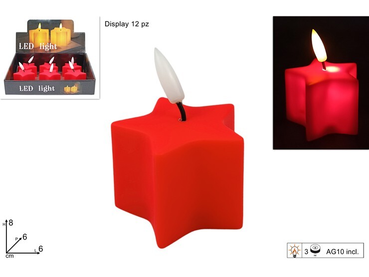 MAKRO - Sviečka vianočná 8x6cm LED červená