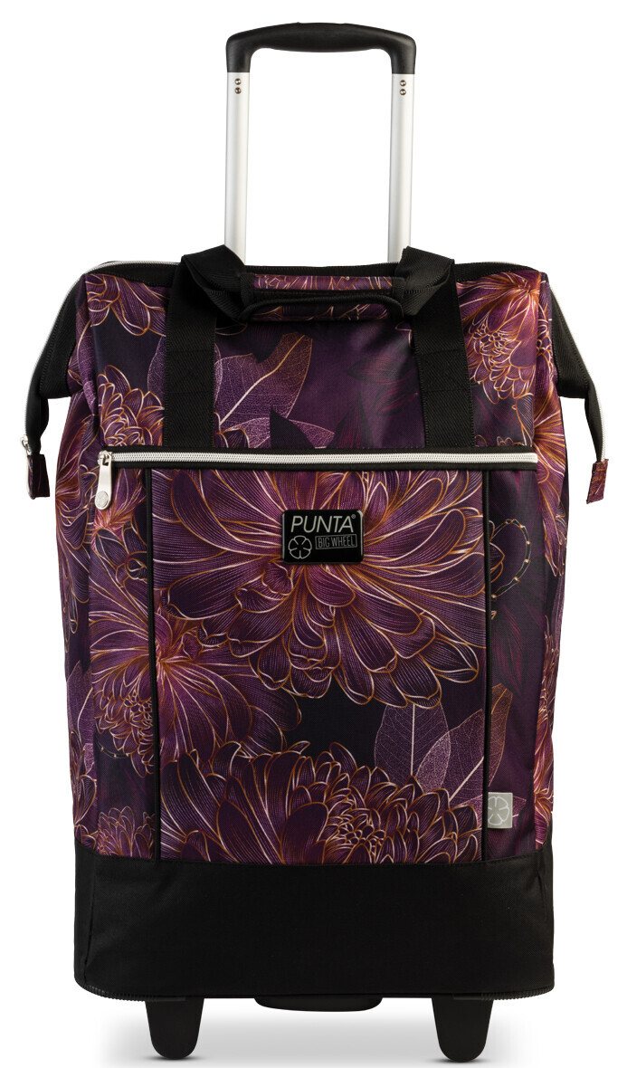 PUNTA nákupná taška na kolieskach s výsuvnou rukoväťou - 40L - čierna azalka