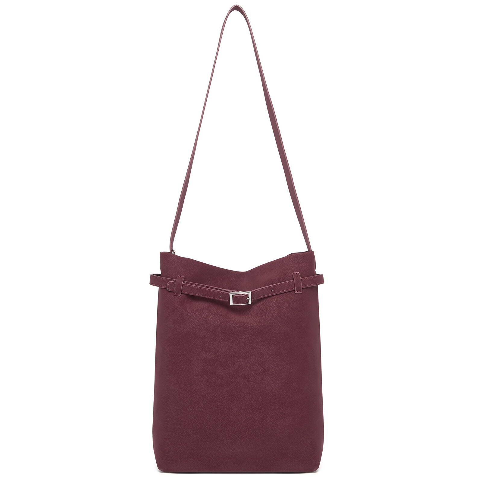 Minimalistická vertikálna kabelka Miss Lulu - burgundy
