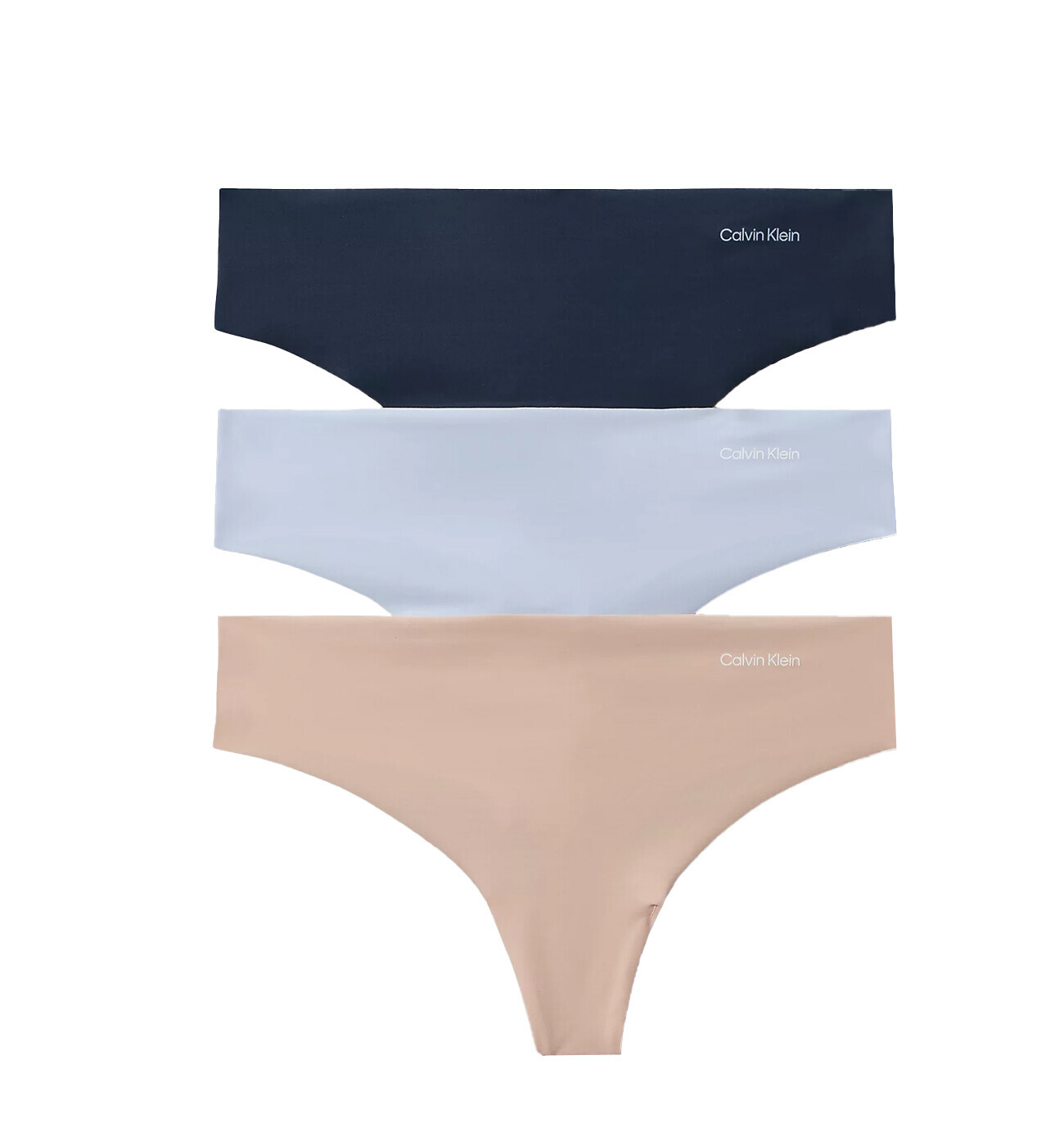 CALVIN KLEIN - tangá 3PACK Invisibles soft seamless micro stretch blue essence - limitovaná edícia