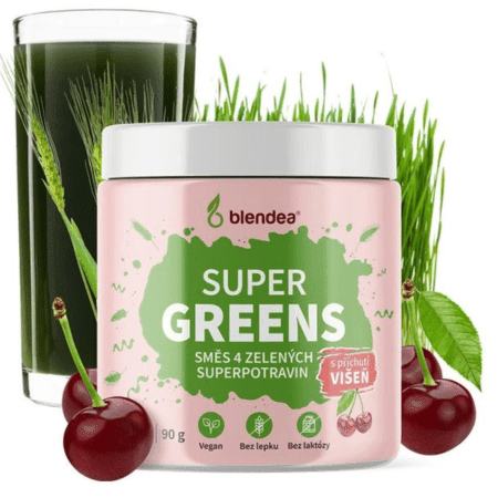 BLENDEA Supergreens prášok s príchuťou višňa 90 g