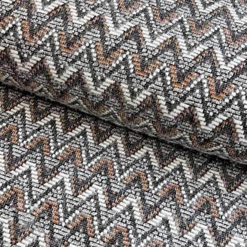 Pletenina jacquard Comfilia Zigzag wavy brown