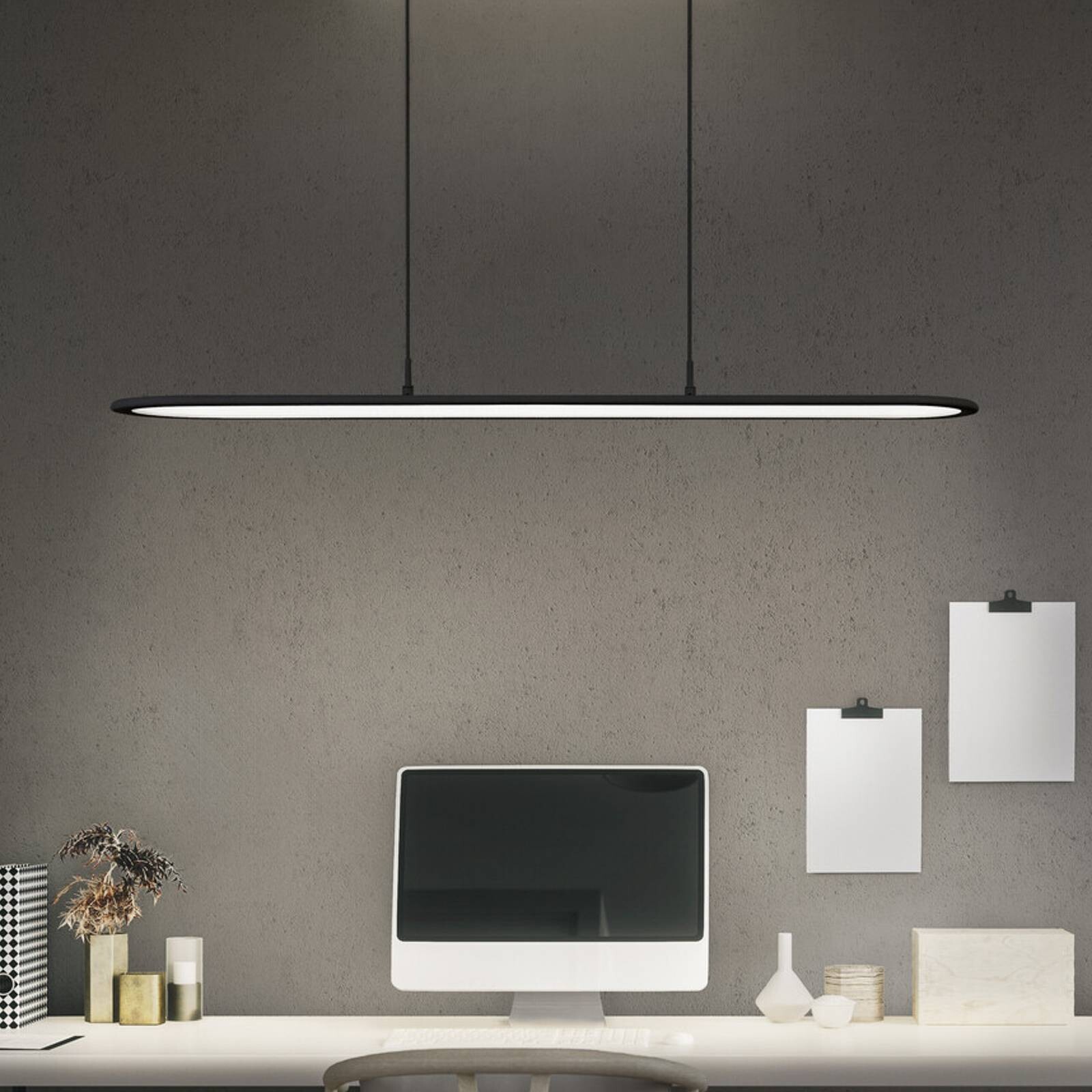 OSRAM LED závesné svietidlo Office line Panel Ellipse čierne 940 stmievateľné