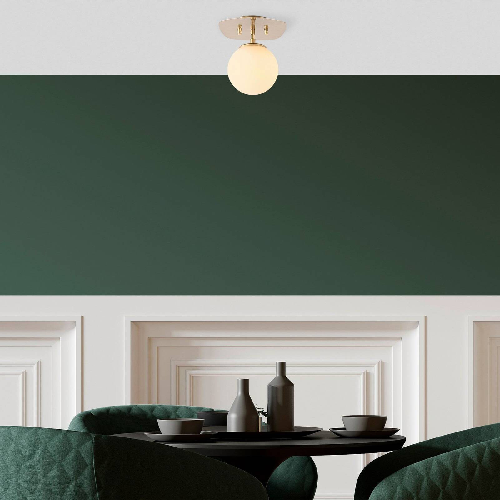 Stropné svietidlo Well, zlatá, sklo, Ø 20 cm, E14