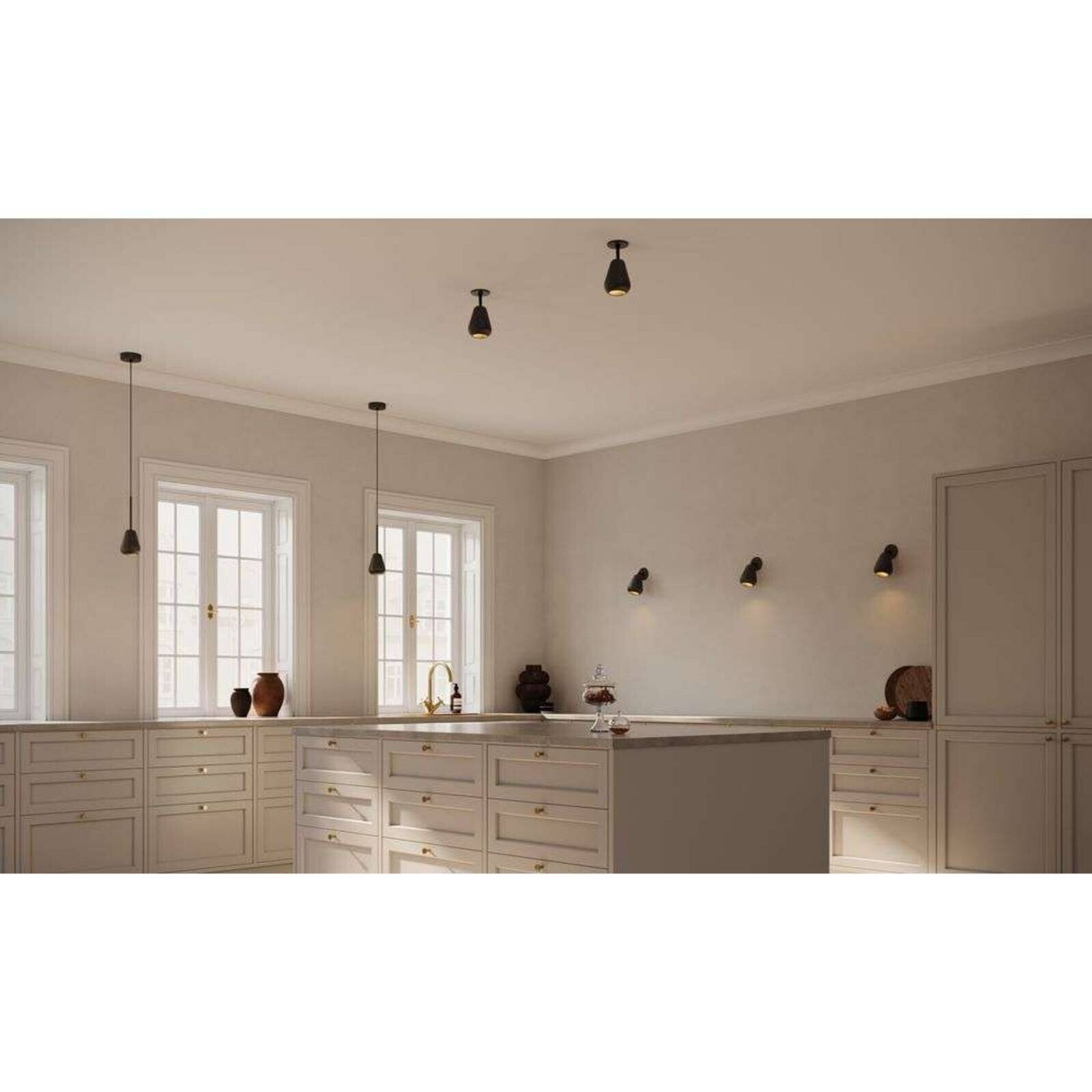 Nuura stropné bodové svetlá Anoli bodové svetlá Surface, výška 20 cm, čierny