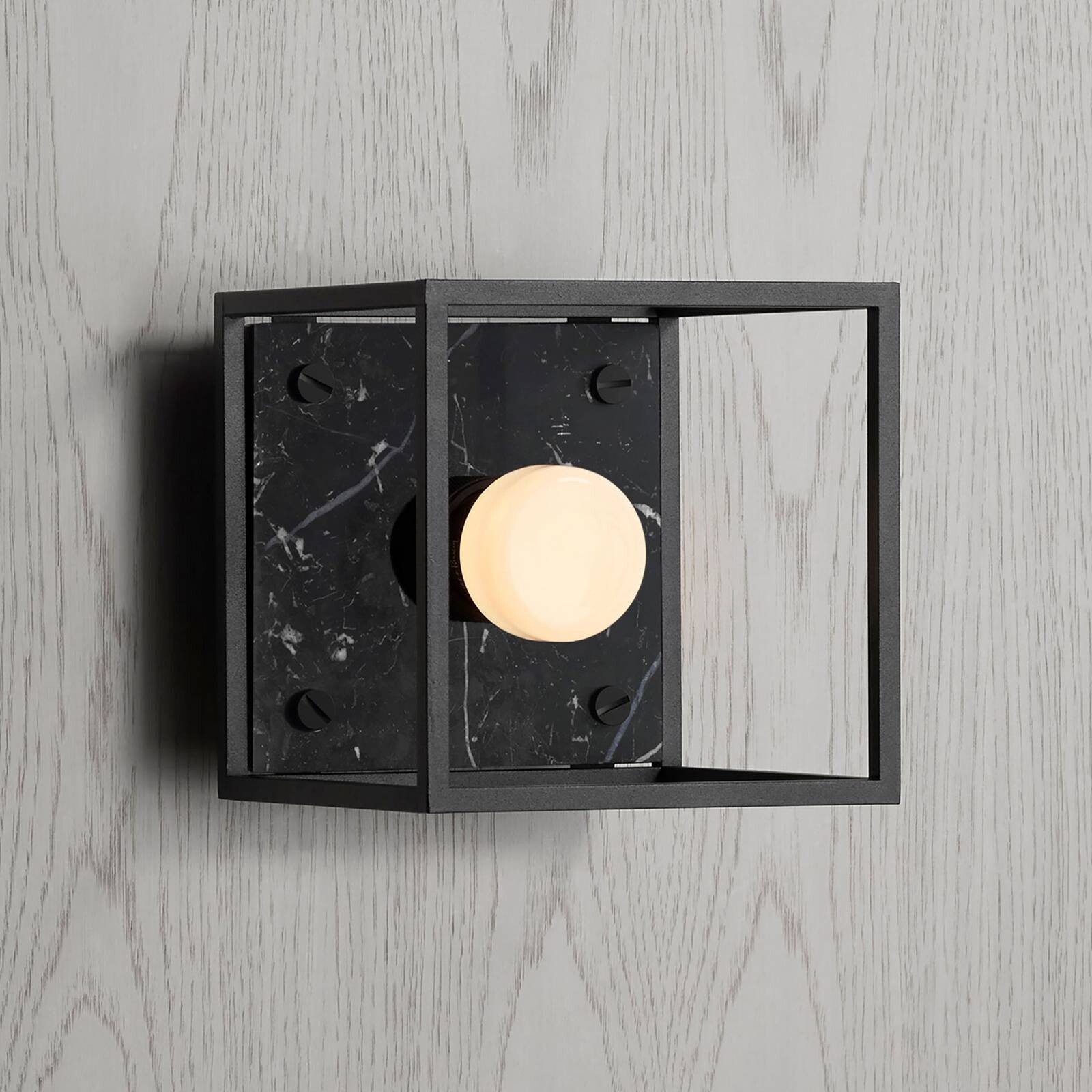 Buster + Punch nástenné svetlo Caged Wall small, čierny mramor