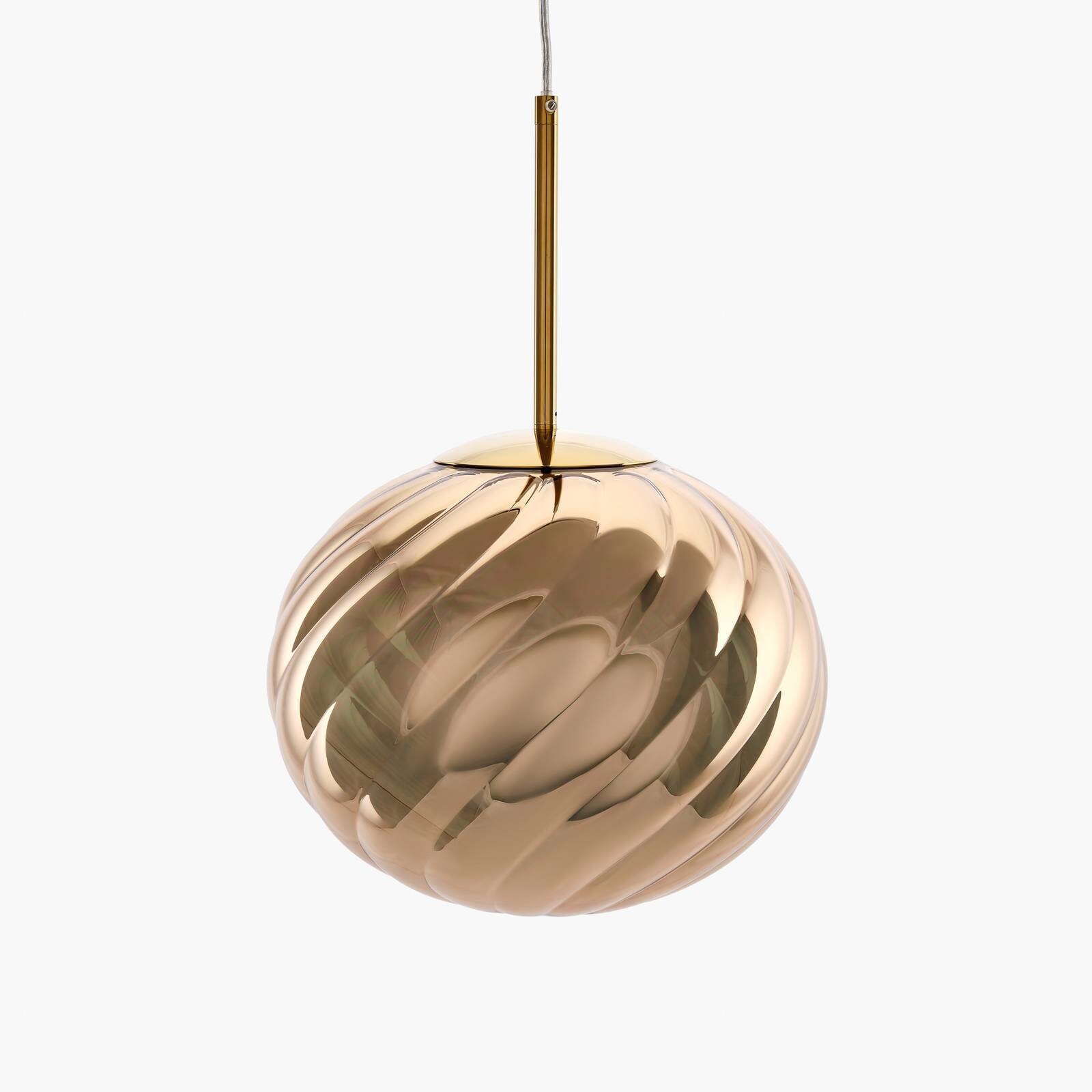 Tom Dixon LED závesné svietidlo Whirl, zlatá, 30 cm, plast, stmievateľné