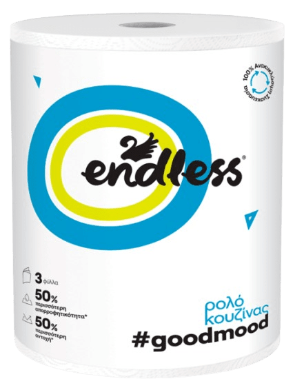 ENDLESS GOODMOOD - 3-vrstové kuchynské papierové utierky (40 m - 206 útržkov)