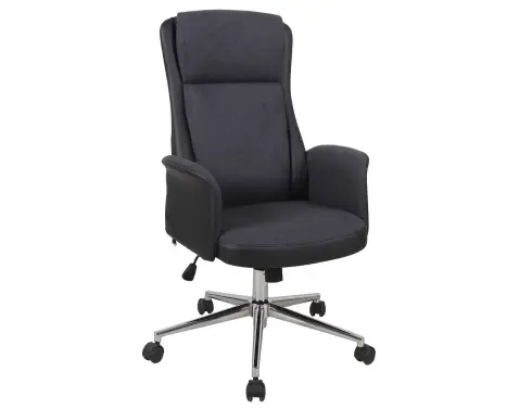 Kancelárské kreslo Lindau, černá ekokože/tmavo šedá látka%