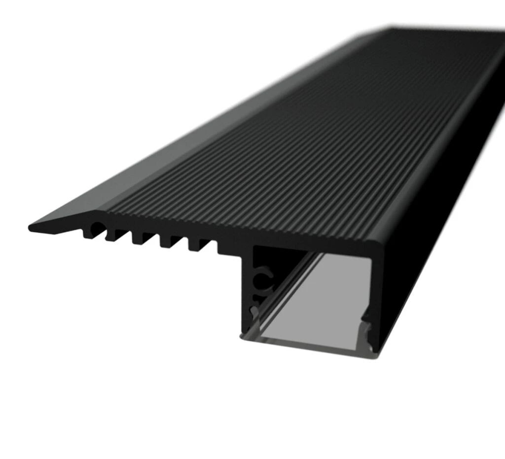 LED Solution Schodiskový profil pre LED pásiky SCH1 čierny Vyberte variantu a dĺžku: Profil bez difúzora 2m LP402B