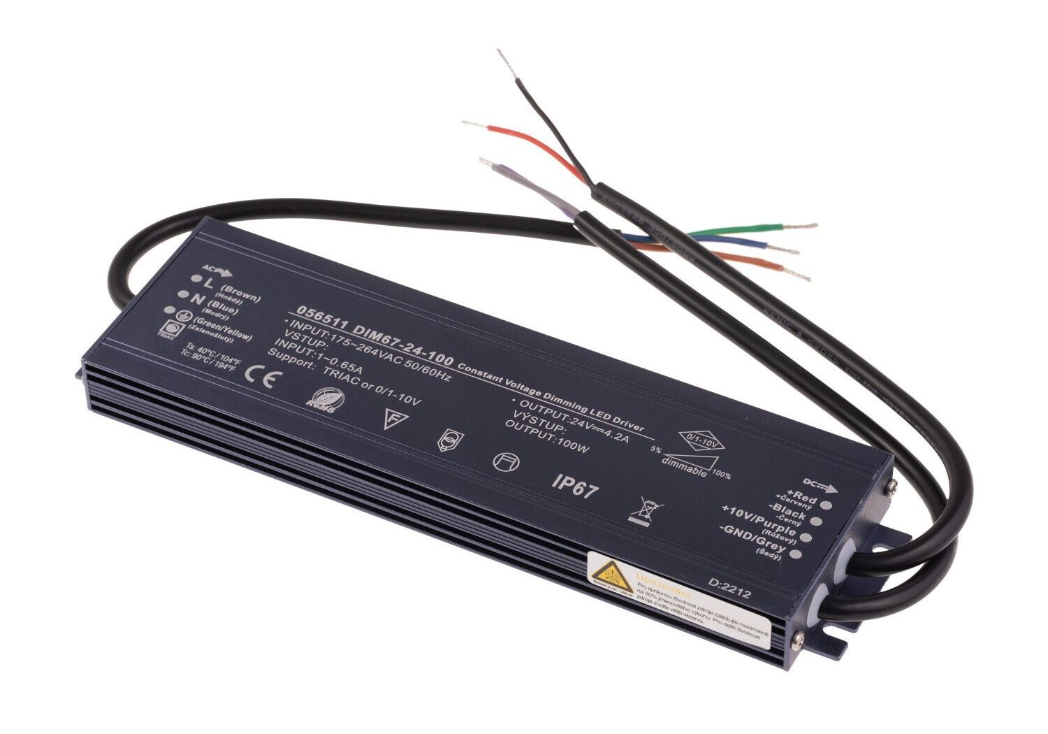 T-LED LED stmievateľný zdroj (trafo) 24V 100W IP67 056511