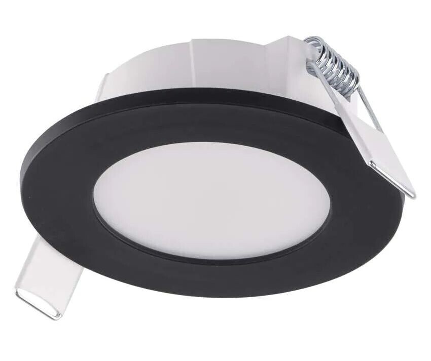 EMOS Čierne podhľadové LED svietidlo LORI 85mm 4,5W IP65 CCT ZV1164