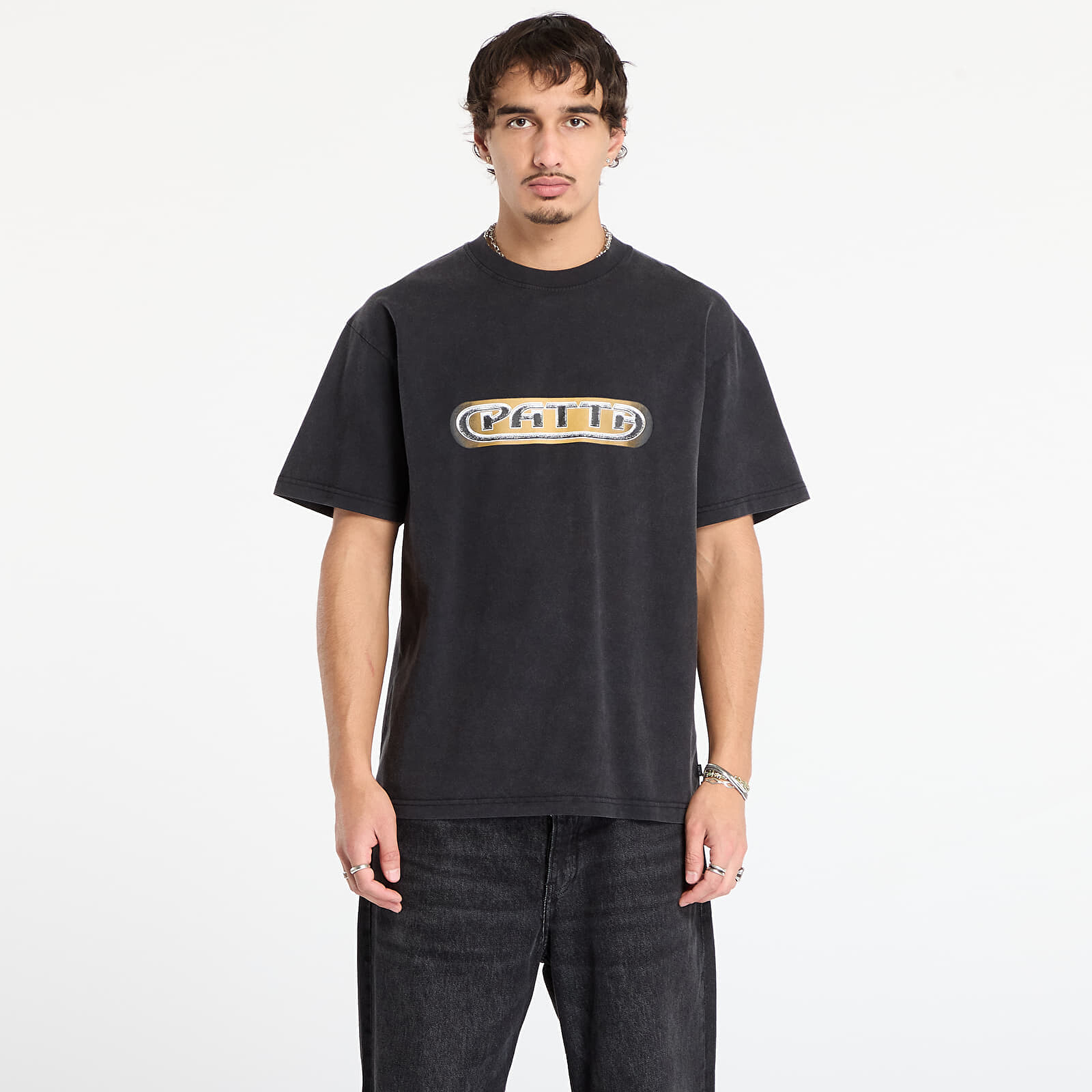 Tričko Patta Gilded Acid Washed T-Shirt UNISEX Black L