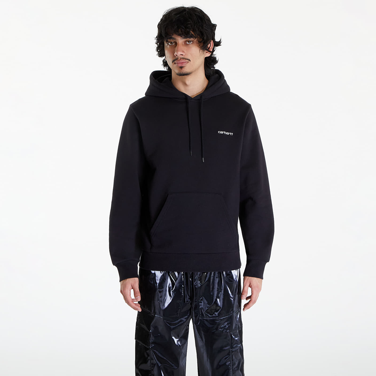 Mikina Carhartt WIP Script Embroidery Hoodie UNISEX Black/ White L