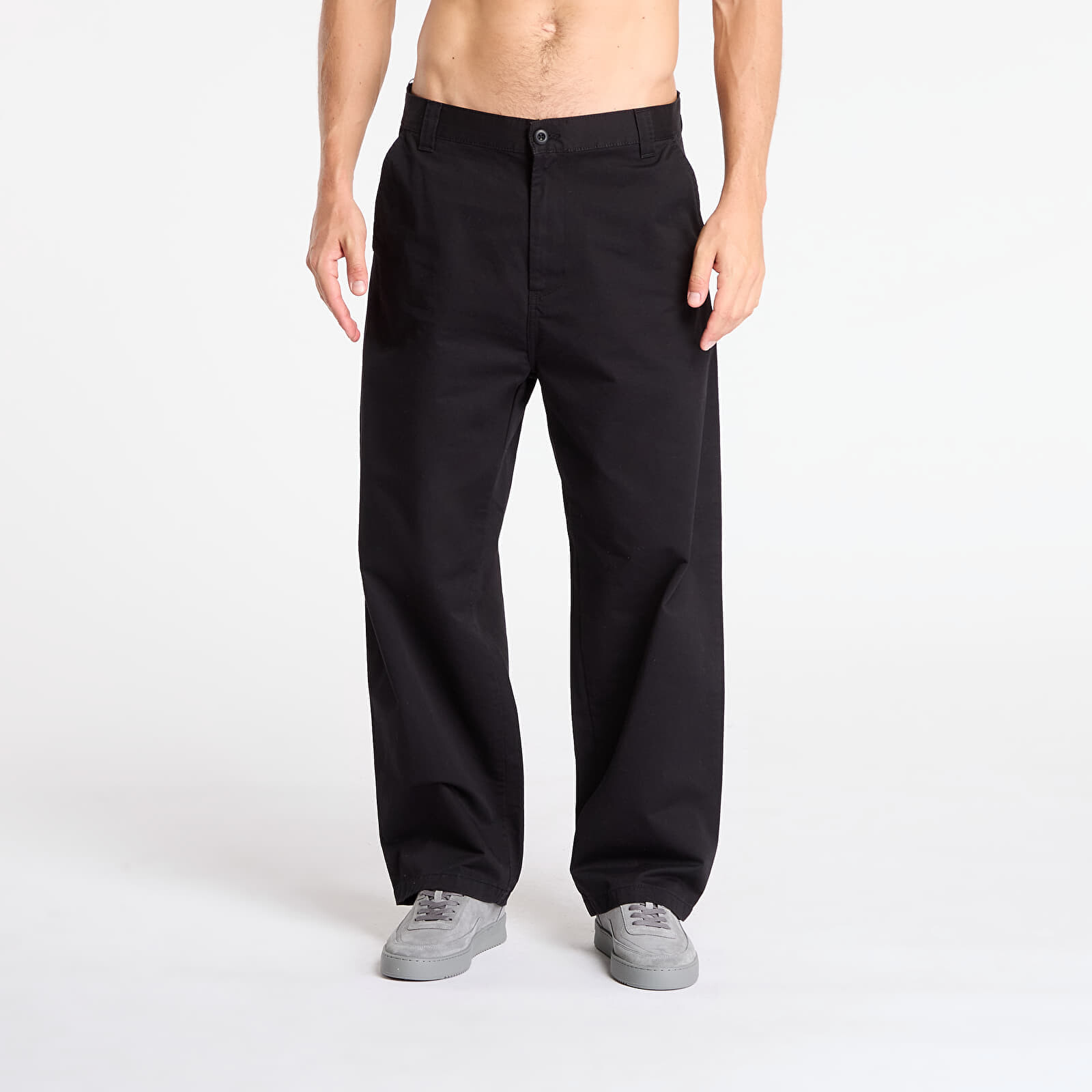 Kalhoty Carhartt WIP Brady Pant Black Stone Washed L