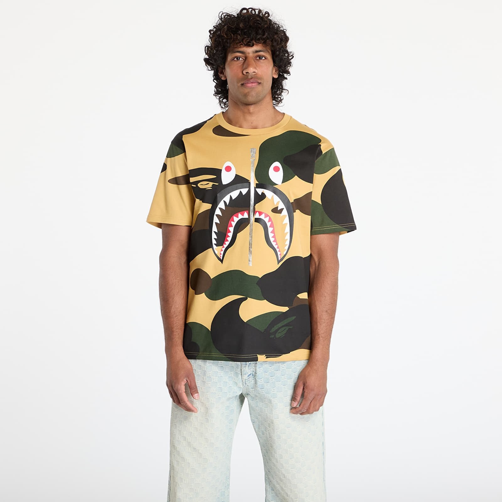 Tričko A BATHING APE Giant 1St Camo Shark Tee UNISEX Yellow XXL