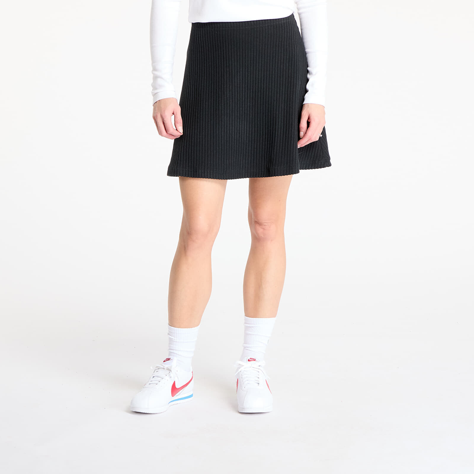 Sukňa Nike Sportswear Chill Knit Women's Ribbed Mini Skirt Black/ Black S
