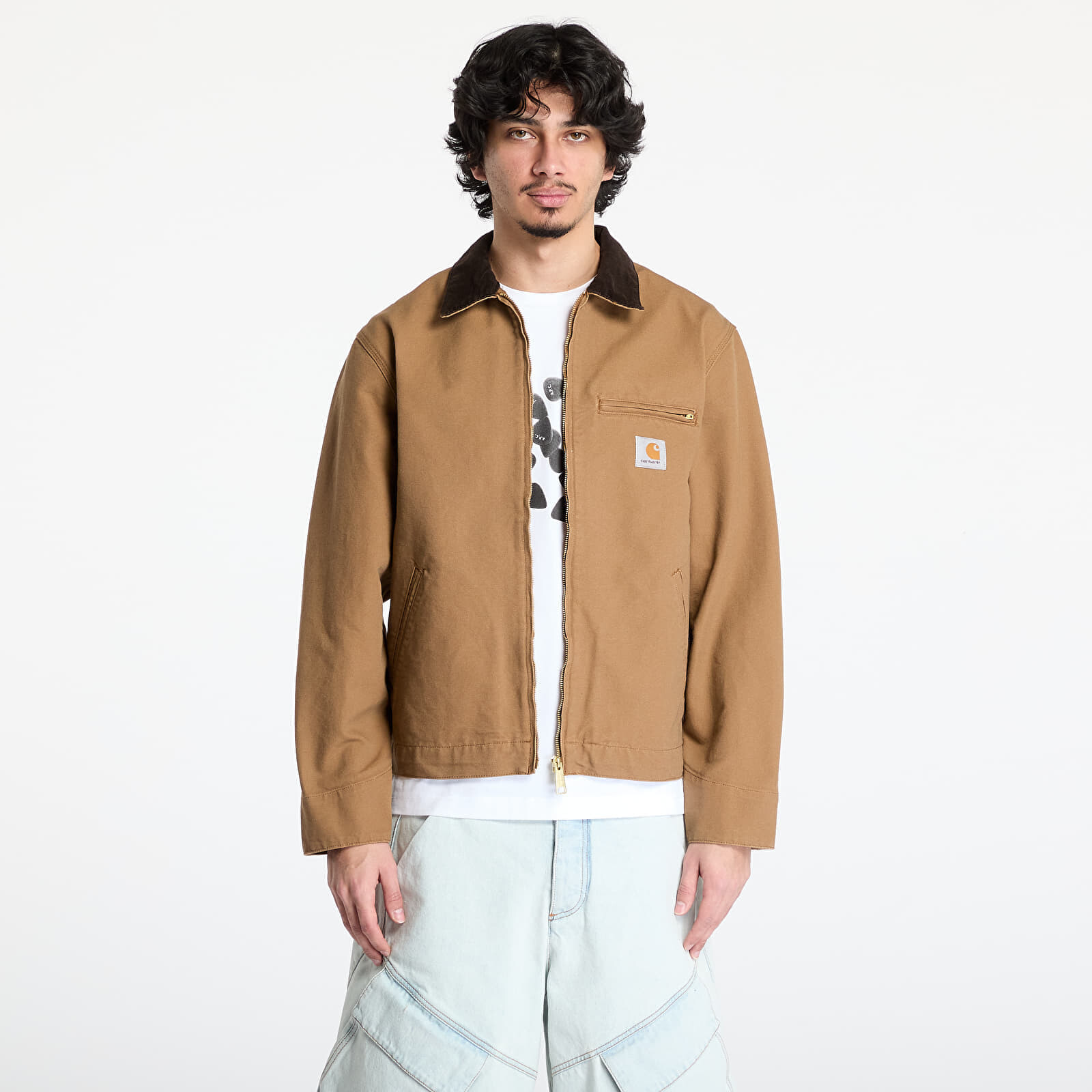 Bunda Carhartt WIP Detroit Jacket UNISEX Hamilton Brown/ Tobacco Rinsed S