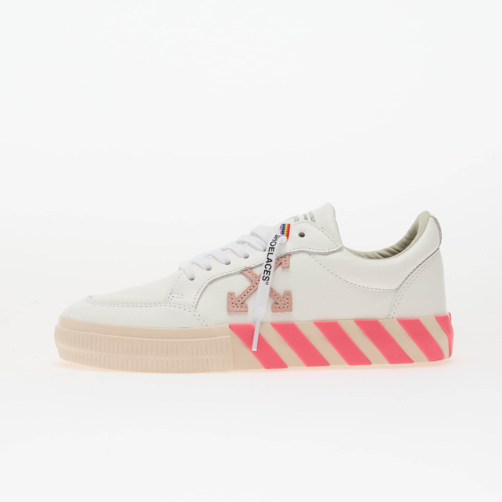 Tenisky OFF-WHITE KIDS Low Vulcanized Leather White/ Rose Pink EUR 34