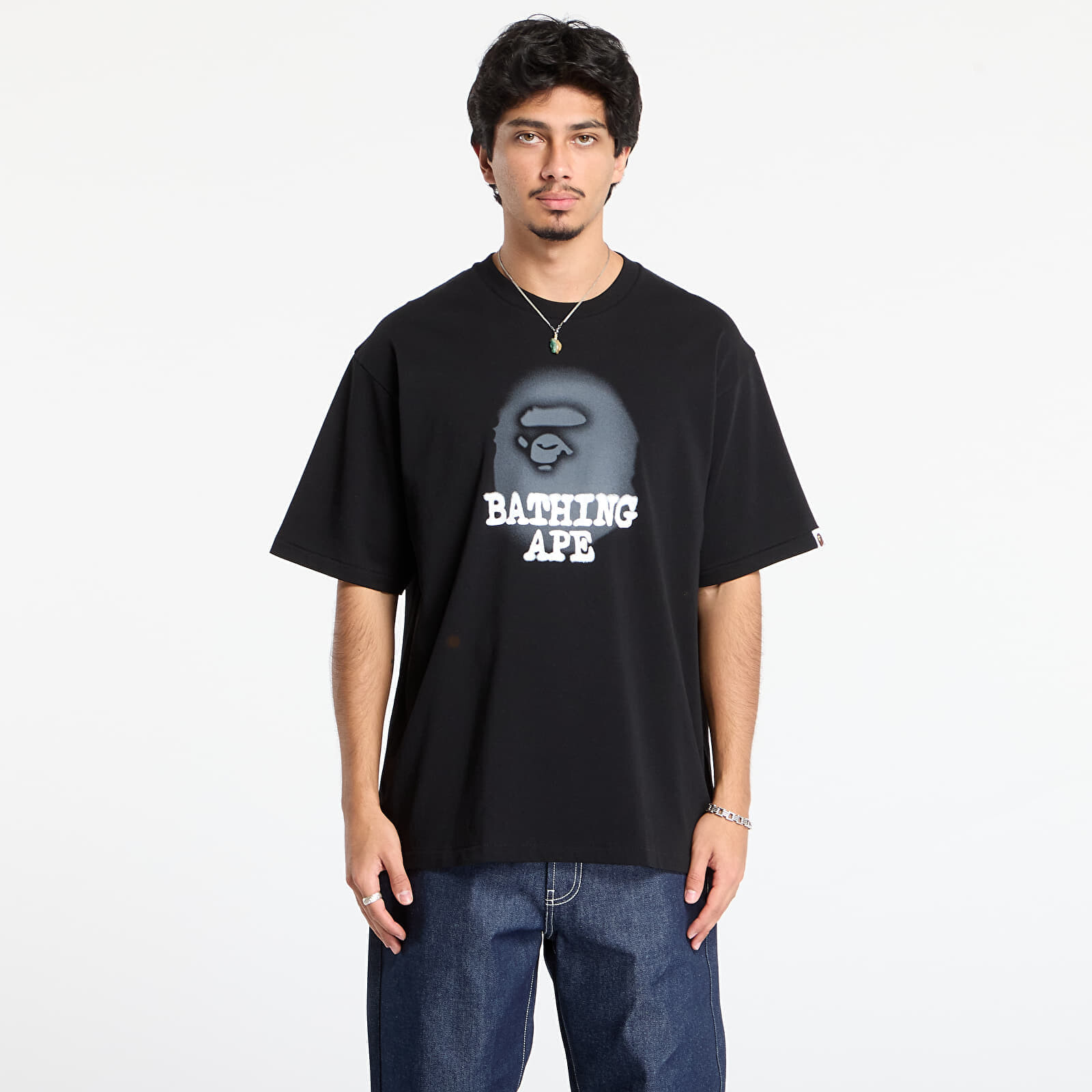 Tričko A BATHING APE Bathing Ape Logo Relaxed Fit Tee Black S