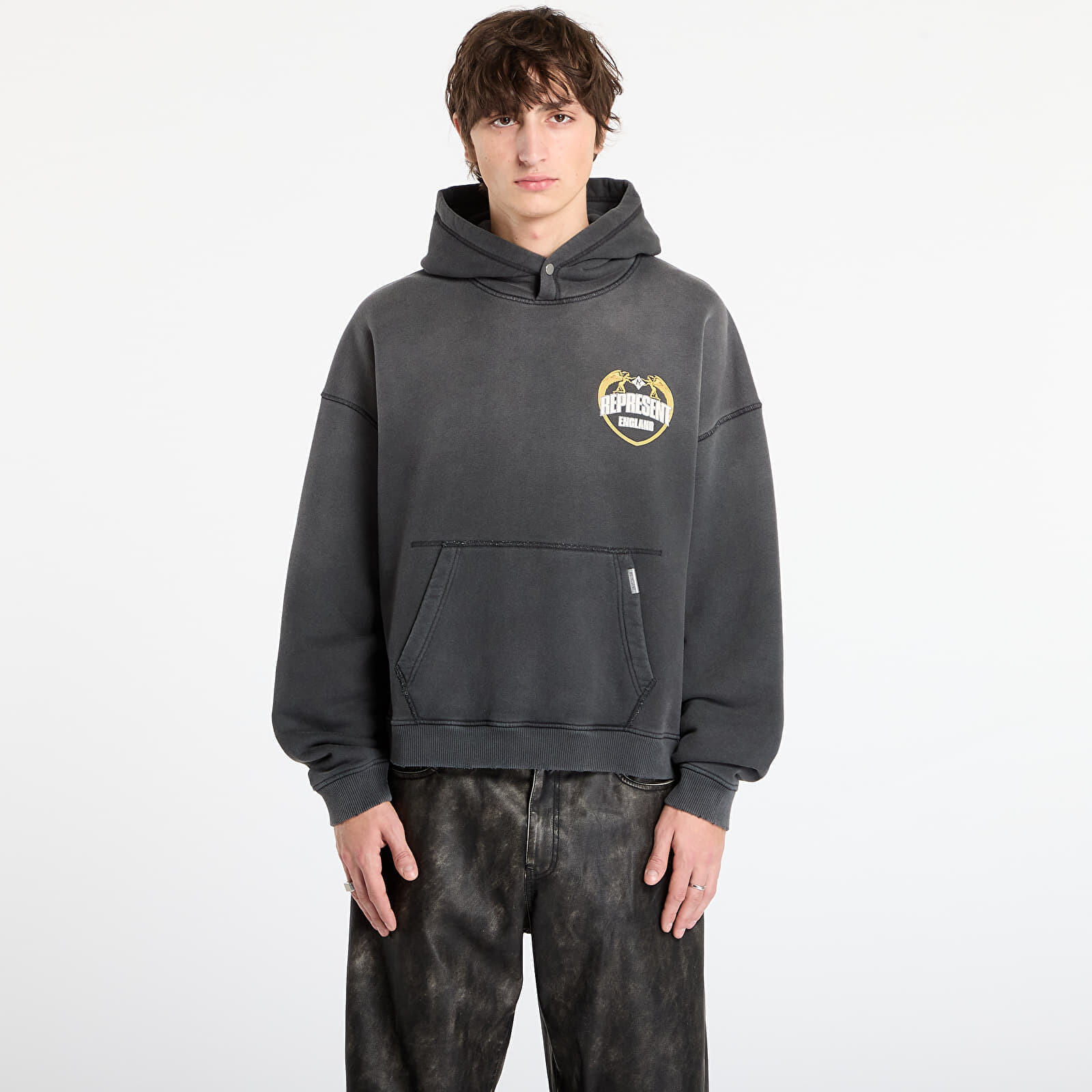 Mikina REPRESENT Represent Angel Border Hoodie Stained Black XL