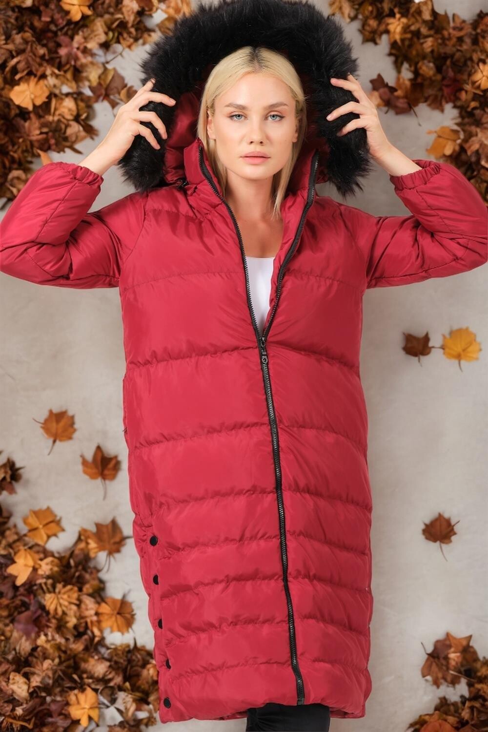 Z9740 DEWBERRY WOMEN'S COAT-BURGUNDY