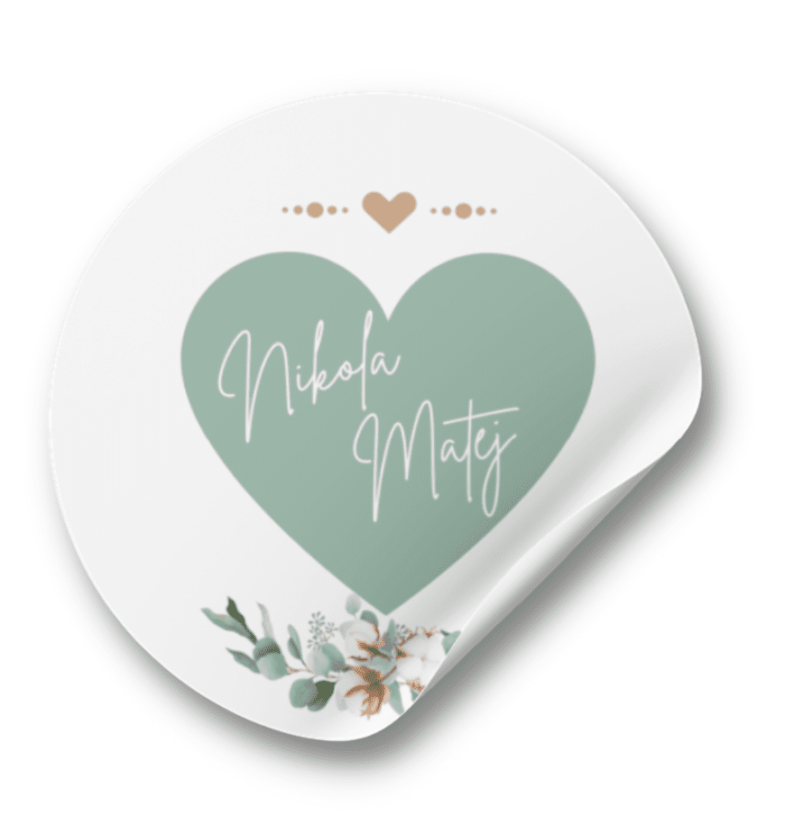 Personal Nálepka - Mint Folk Zvoľte množstvo: od 30 do 60 ks