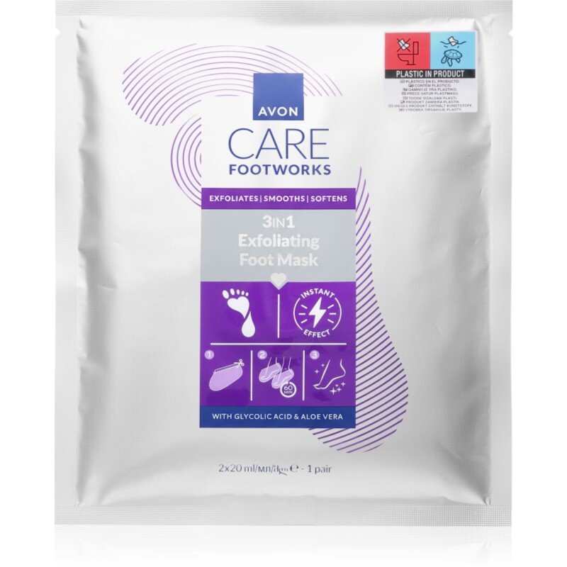 Avon Care Footworks regeneračná maska na nohy a nechty 3v1 2x20 ml