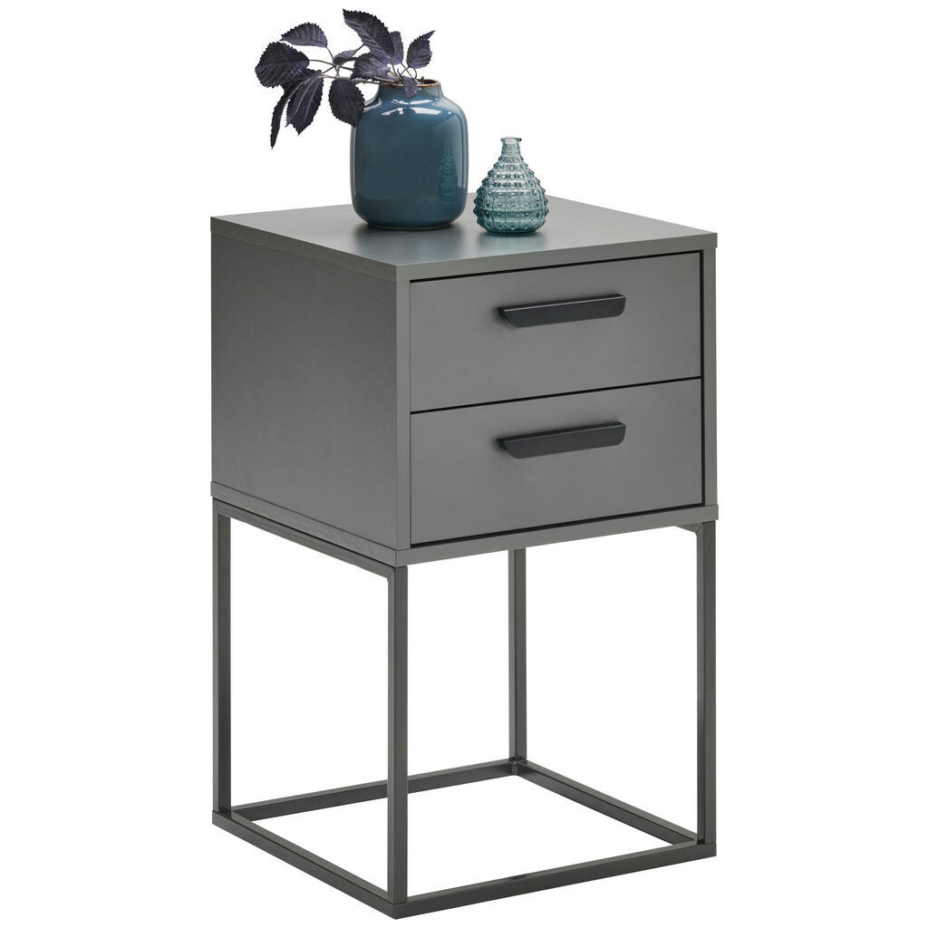 Carryhome NOČNÝ STOLÍK, antracitová, čierna, 40/65/38,5 cm