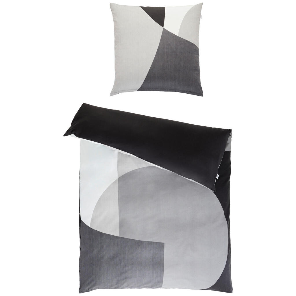 Schöner Wohnen OBOJSTRANNÁ POSTEĽNÁ BIELIZEŇ, satén, antracitová, sivá, čierna, svetlosivá, tmavosivá, 155/220 cm