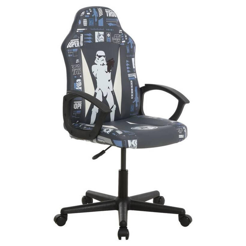 Star Wars HERNÁ STOLIČKA, kožený vzhľad, sivá, čierna, biela, svetlomodrá