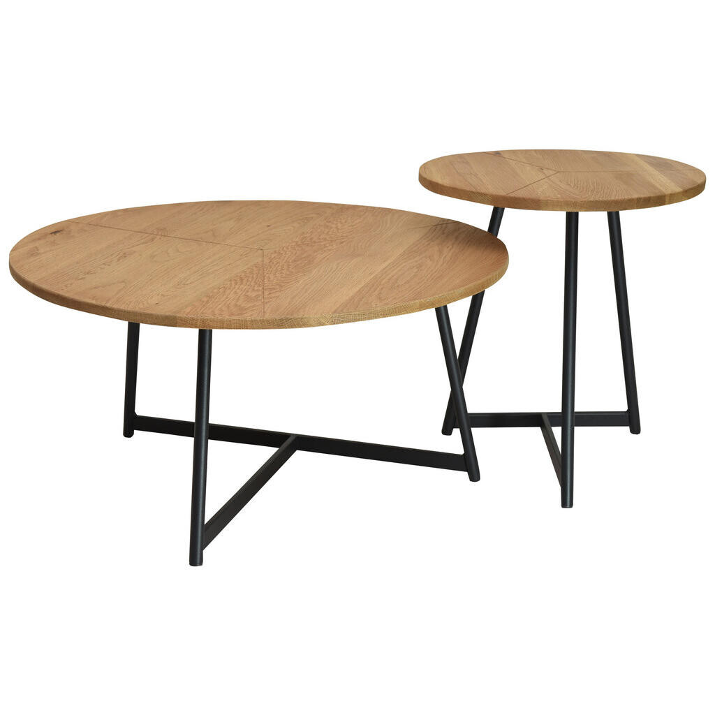 Boxxx SADA KONFERENČNÝCH STOLÍKOV, čierna, divoký dub, drevo, kov, 60/60/40 cm