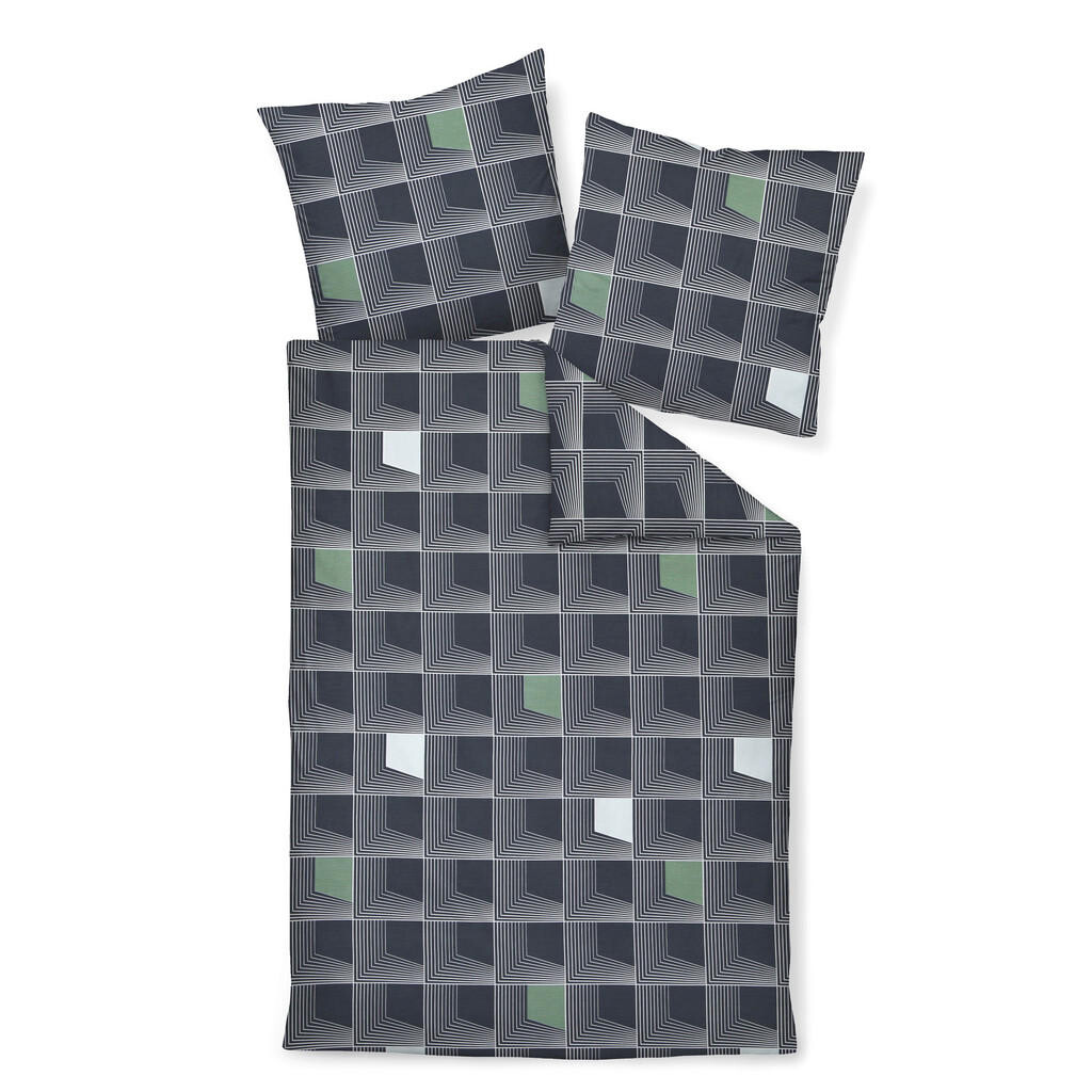 Janine POSTEĽNÁ BIELIZEŇ, makosatén, modrá, tmavomodrá, 155/220 cm