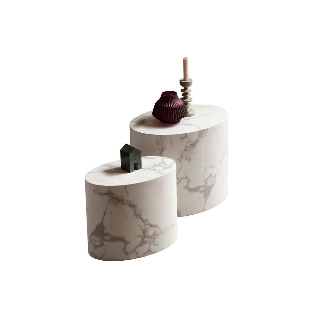 Livetastic SADA KONFERENČNÝCH STOLÍKOV, biela, kompozitné drevo, 48-40/33-24,5/40-33 cm