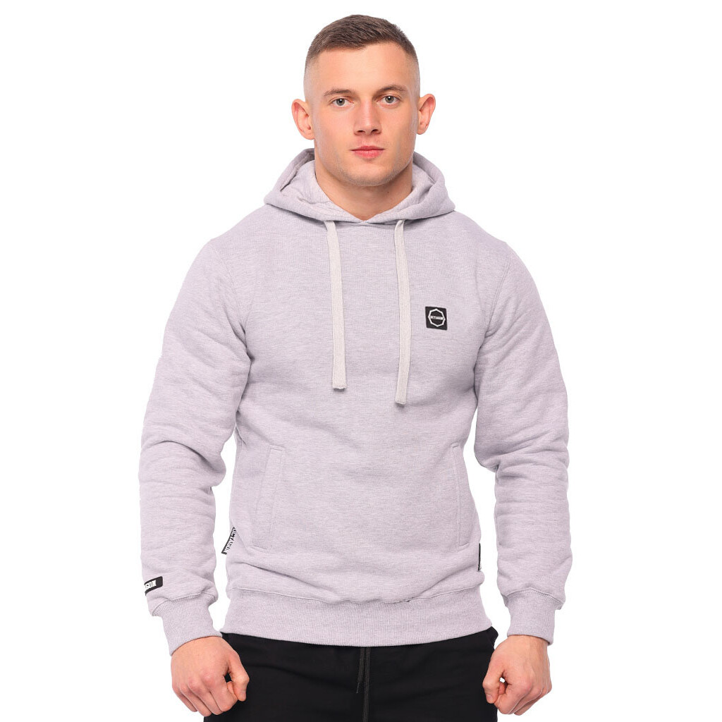 Mikina s kapucňou Octagon Small Logo - svetlo sivá, M