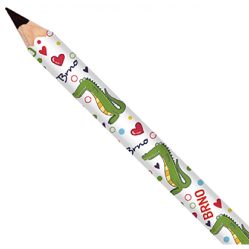 Ceruzka klasická Brno s drakmi - biela