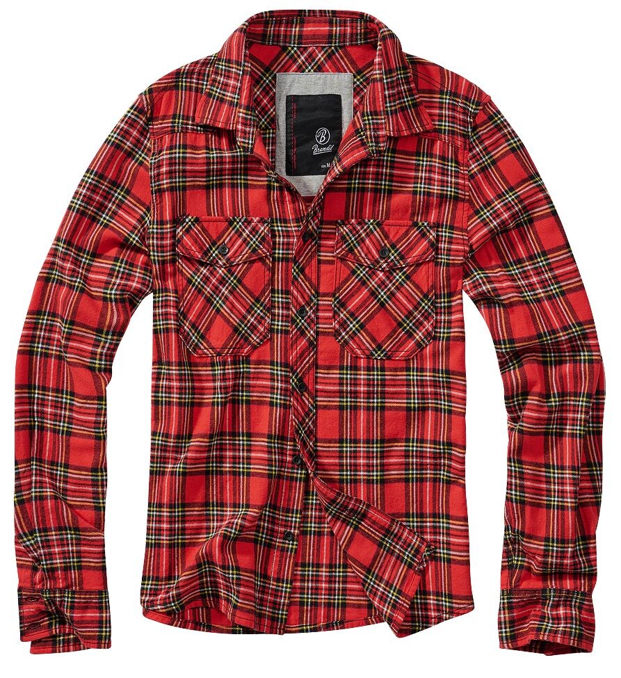 Košele Brandit Check Shirt - červená-hnedá, S