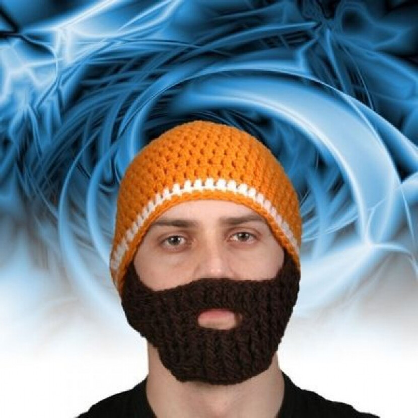 Čiapka s fúzmi Master Beardo - oranžová