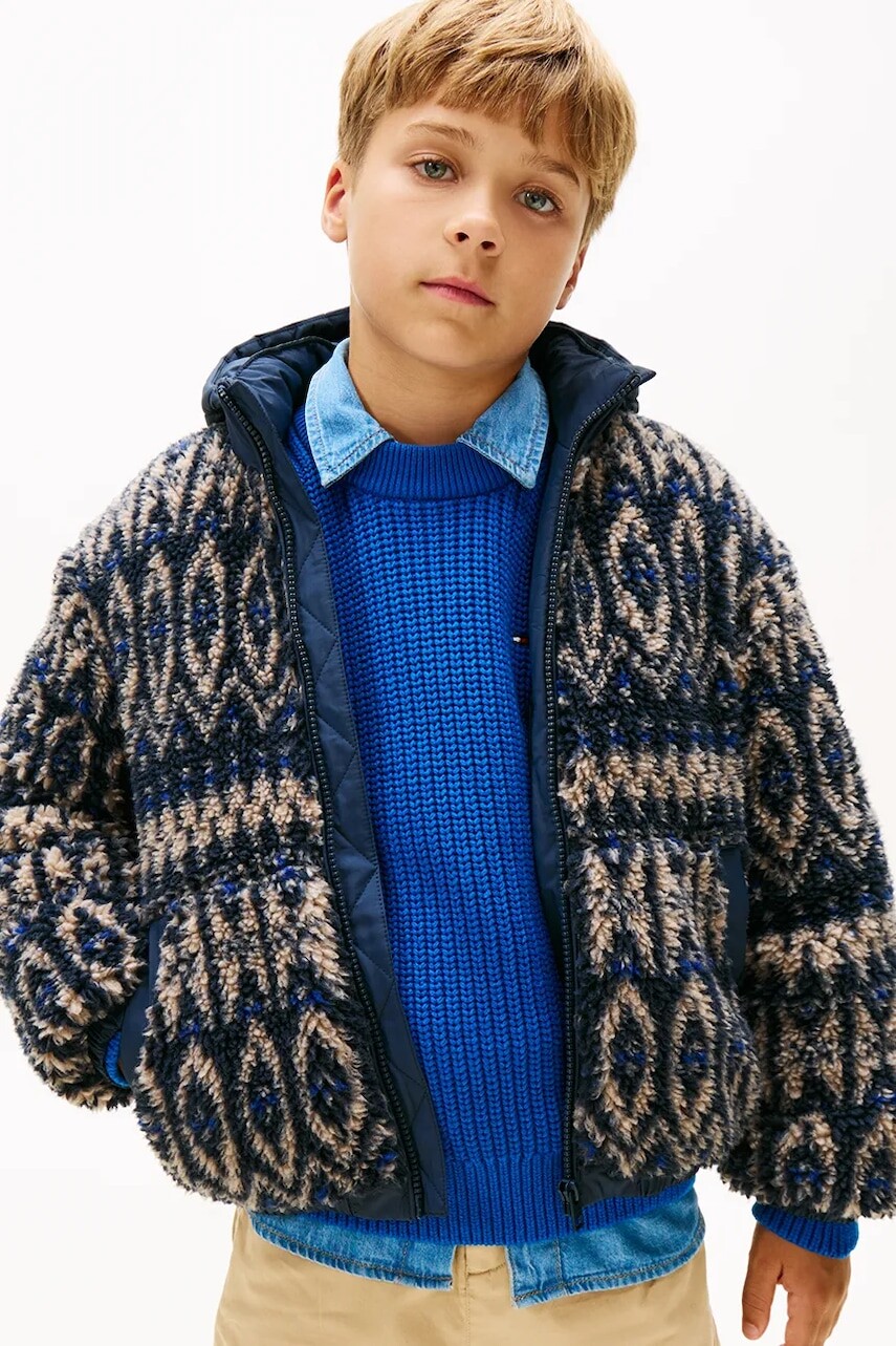 Detská bunda Tommy Hilfiger čierna farba, KB0KB09882