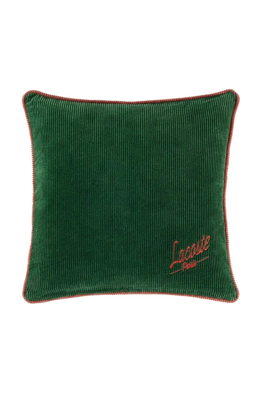 Bavlnená obliečka na vankúš Lacoste L VELVET Vert 45 x 45 cm zelená farba