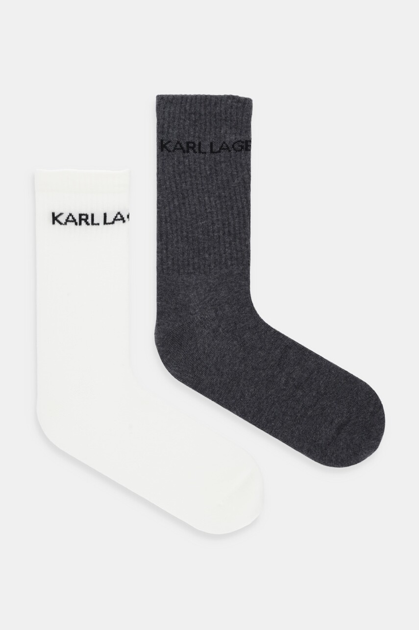Ponožky Karl Lagerfeld 2-pak béžová farba, A4M47028