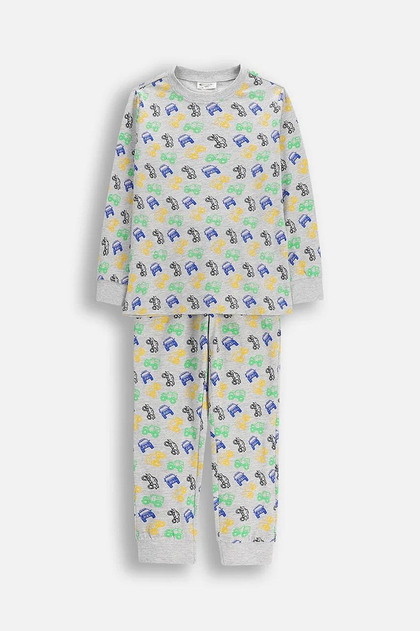 Detská bavlnená pyžamová súprava Coccodrillo šedá farba, vzorovaná, PYJAMAS