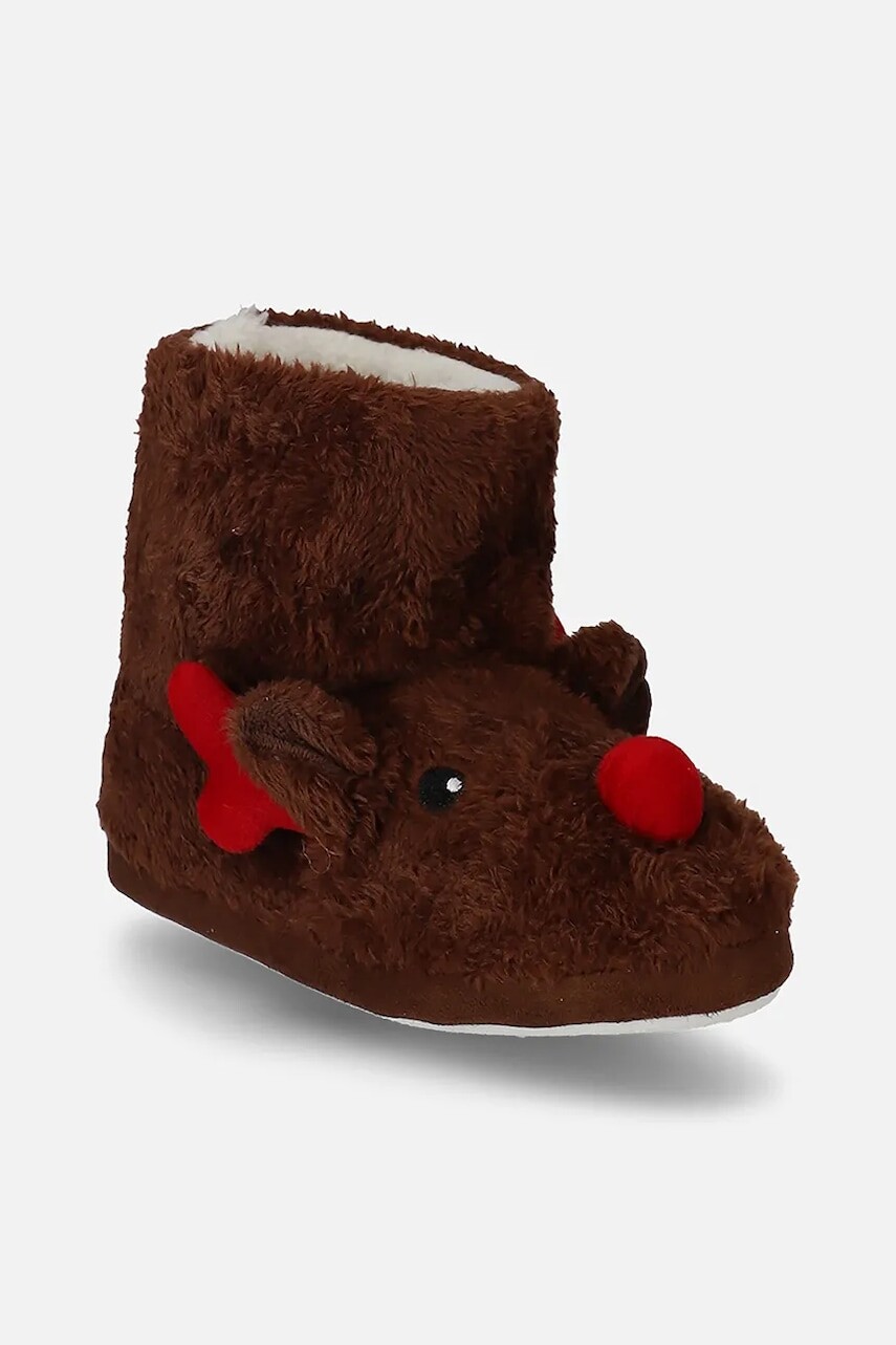 Detské papuče Coccodrillo hnedá farba, SHOES UNISEX