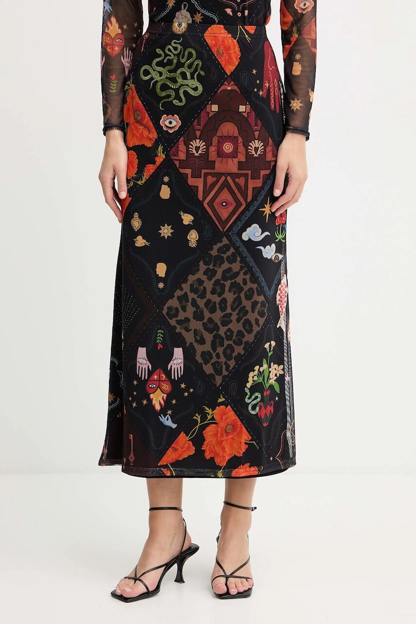 Sukňa Never Fully Dressed čierna farba, maxi, rovný strih, NFDSK751