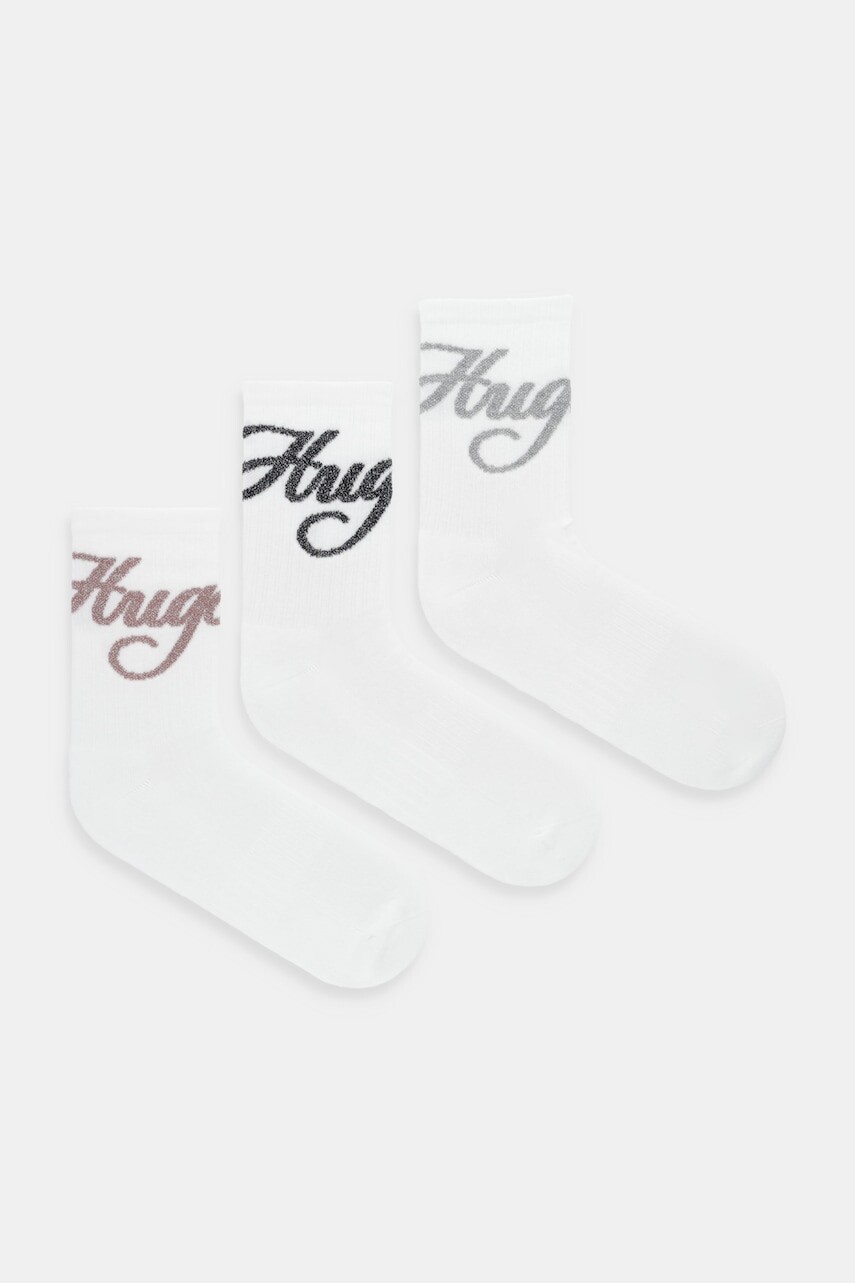 Ponožky HUGO 3-pak biela farba, 50546384