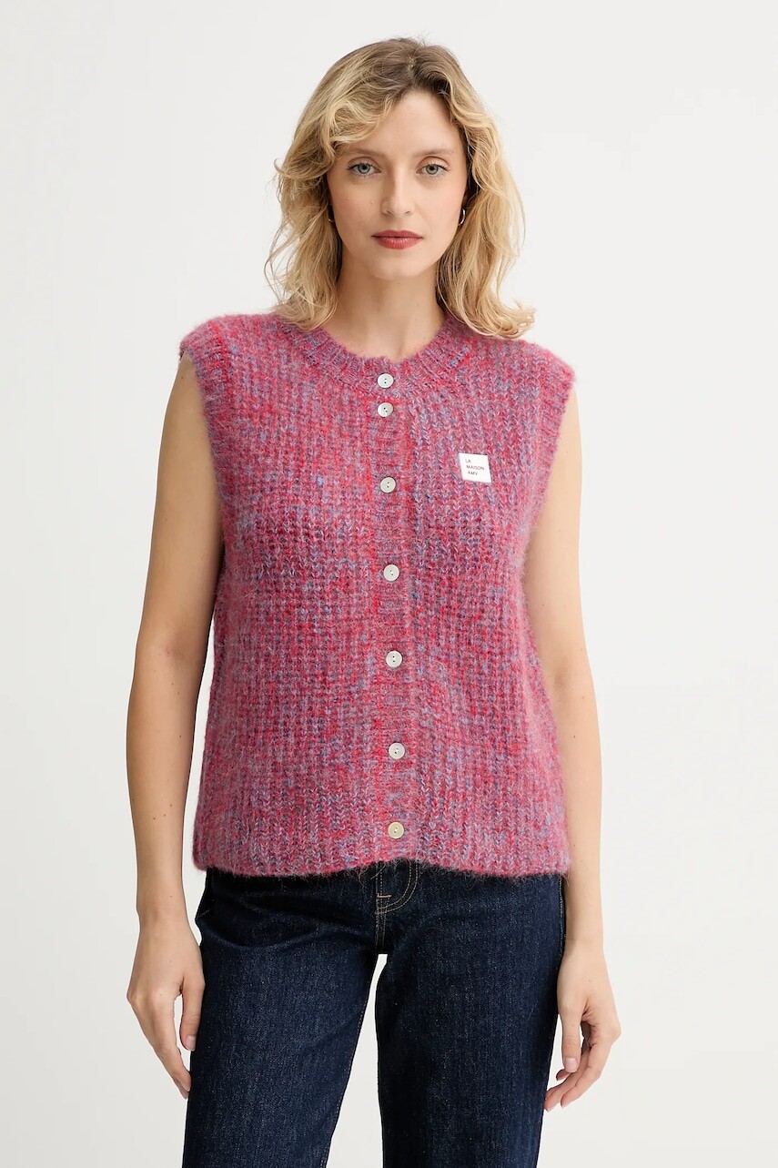 Vesta s prímesou vlny American Vintage ružová farba, teplé, EAST19MM