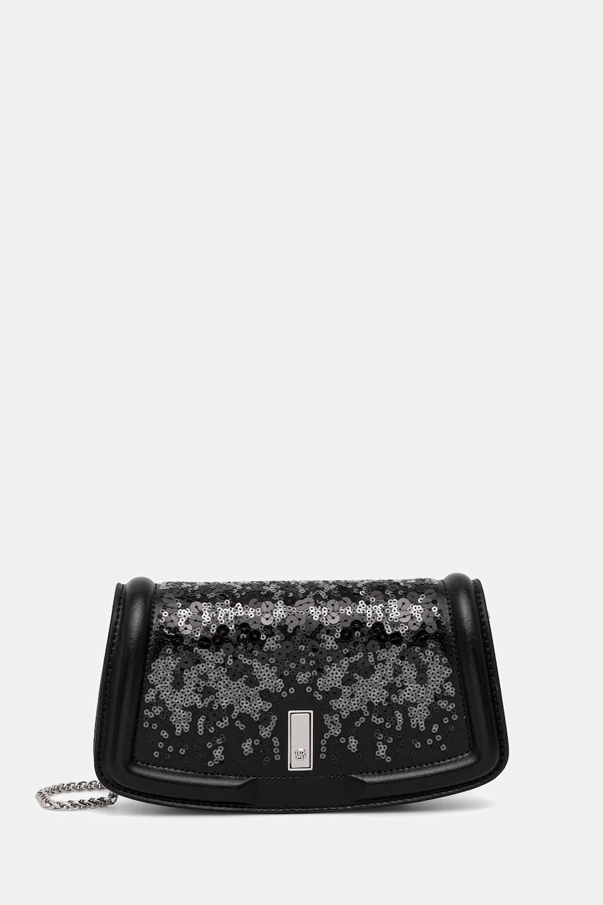 Kožená kabelka BOSS čierna farba, 50552155