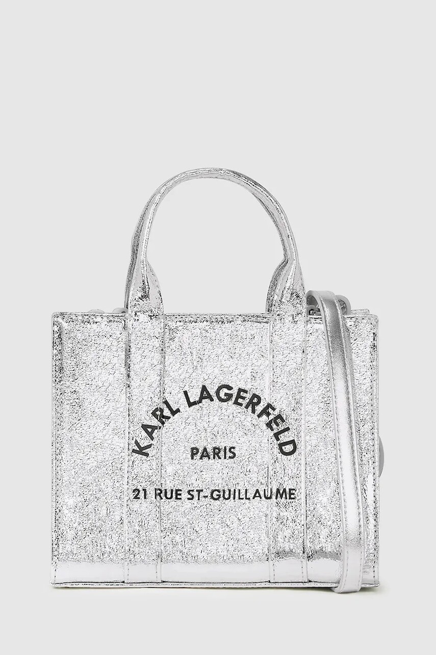 Kabelka Karl Lagerfeld K/RSG strieborná farba, A4W50059