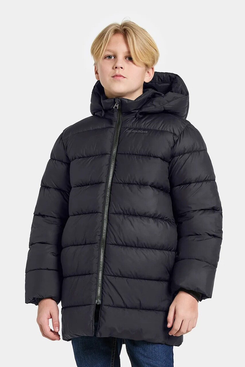 Bunda Didriksons SCORIA KIDS PARKA čierna farba, 505856