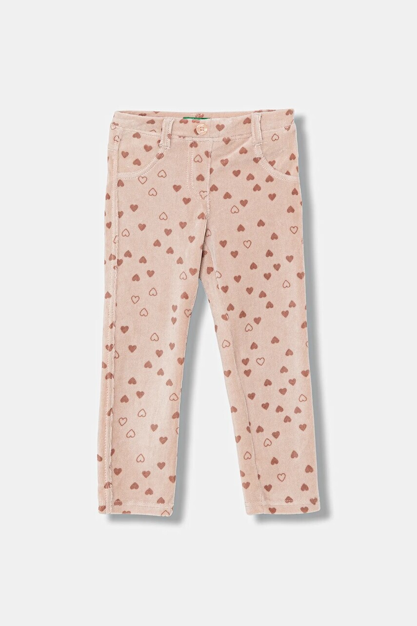 Detské legíny United Colors of Benetton ružová farba, vzorované, 4NNFGE02N